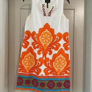 Laundry by Shelli Segal dress with beaded accents and vibrant print